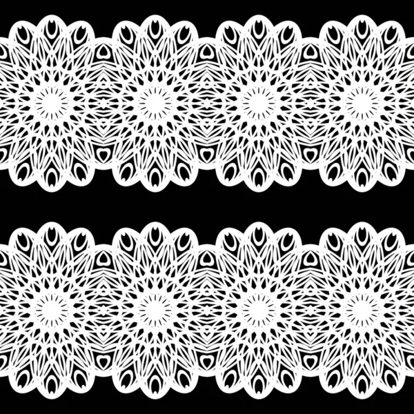 Design Motif Décoratif Sans Couture Fond Dentelle Monochrome Abstrait Art — Image vectorielle