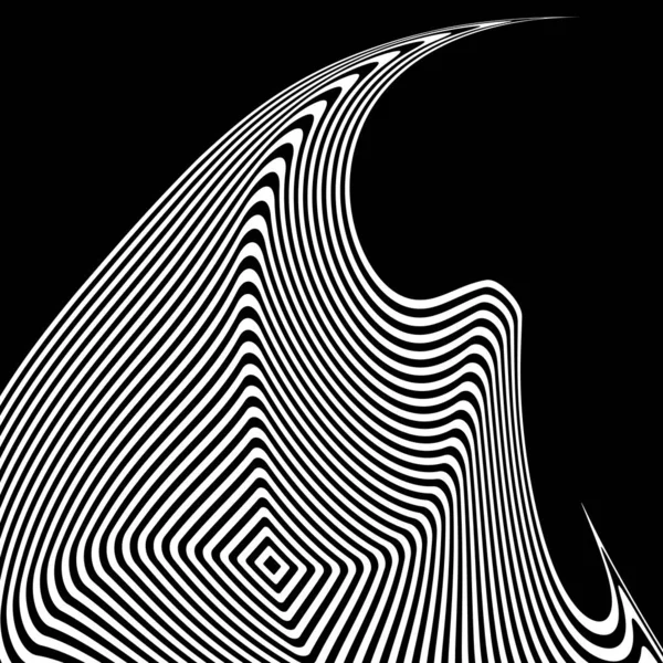 Diseño Fondo Ilusión Rayas Monocromas Fondo Abstracto Ilustración Arte Vectorial — Archivo Imágenes Vectoriales