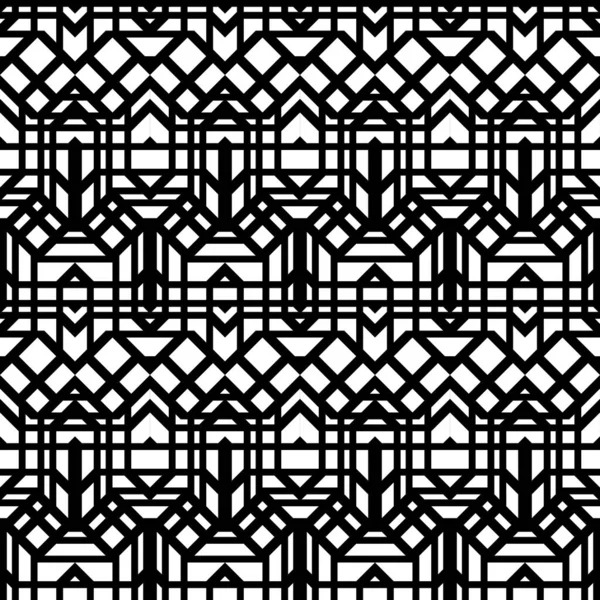 Дизайн Бесшовный Монохромный Зигзагообразный Узор Абстрактный Геометрический Фон Векторное Искусство — стоковый вектор