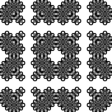 Kusursuz dekoratif dantel desenli. Soyut kare tek renkli arkaplan. Vektör sanatı