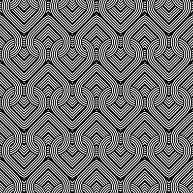 Dekoratif desenli tasarım. Soyut monokrom çizgili arka plan. Vektör sanatı