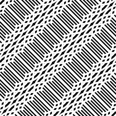 Kusursuz ızgara deseni tasarla. Soyut monokrom çizgili arka plan. Vektör sanatı