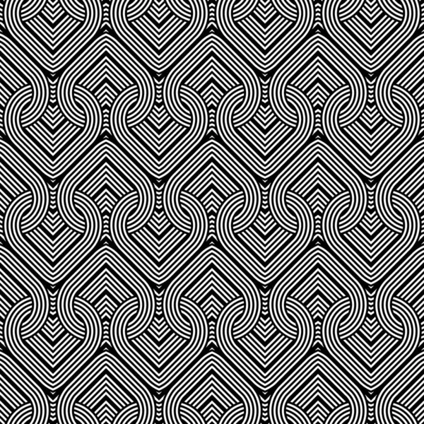 Dekoratif desenli tasarım. Soyut monokrom çizgili arka plan. Vektör sanatı