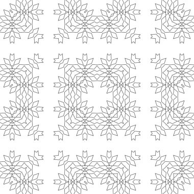 Kusursuz dekoratif dantel desenli. Soyut kare tek renkli arkaplan. Vektör sanatı