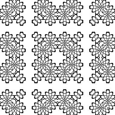 Kusursuz dekoratif dantel desenli. Soyut kare tek renkli arkaplan. Vektör sanatı