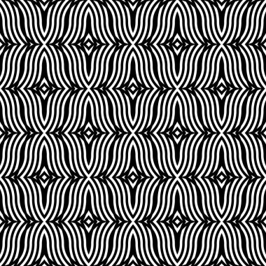 Kusursuz monokrom zigzag deseni tasarla. Soyut dalga arkaplanı. Vektör sanatı