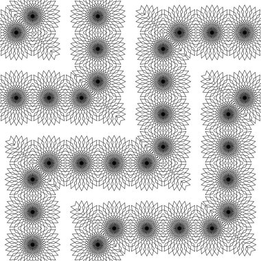 Kusursuz zigzag dekoratif desen tasarla. Soyut monokrom rendeleme arka planı. Vektör sanatı