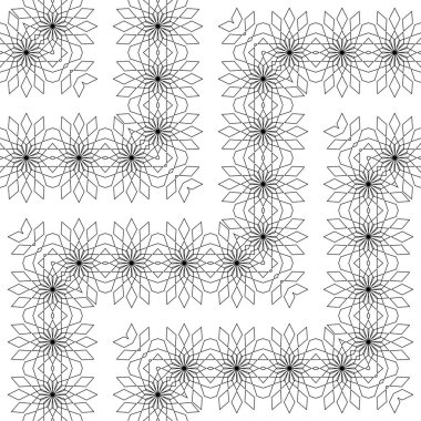 Kusursuz zigzag dekoratif desen tasarla. Soyut monokrom rendeleme arka planı. Vektör sanatı