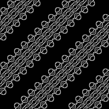 Dekoratif desenli tasarım. Soyut monokrom dantelli arka plan. Vektör sanatı