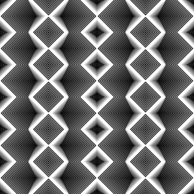 Kusursuz monokrom zigzag deseni tasarla. Soyut geometrik rendeleyici arka plan. Vektör sanatı
