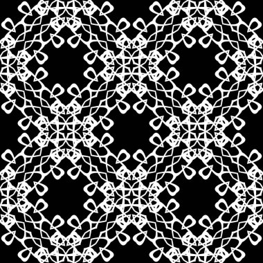 Dekoratif desenli tasarım. Soyut monokrom dantelli arka plan. Vektör sanatı
