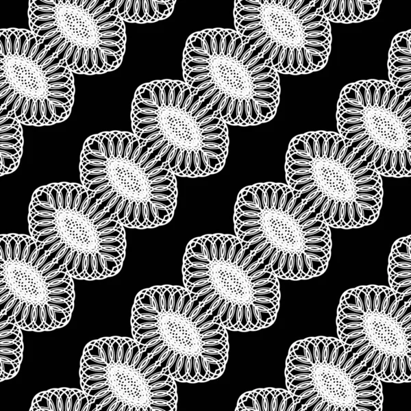 Design Motif Décoratif Sans Couture Fond Dentelle Monochrome Abstrait Art — Image vectorielle