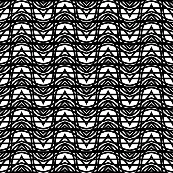 Diseña Patrón Zigzag Monocromo Sin Costuras Resumen Ondeando Fondo Vector — Vector de stock