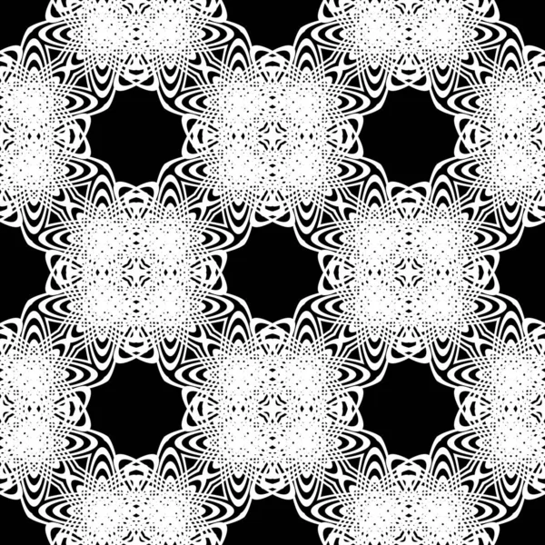 Design Motif Décoratif Sans Couture Fond Dentelle Monochrome Abstrait Art — Image vectorielle