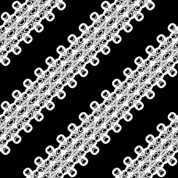 Design Motif Décoratif Sans Couture Fond Dentelle Monochrome Abstrait Art — Image vectorielle