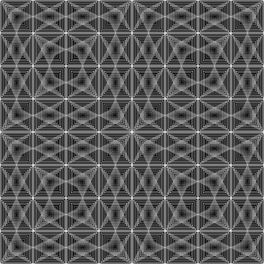 Kusursuz ızgara deseni tasarla. Soyut monokrom dantelli arka plan. Vektör sanatı