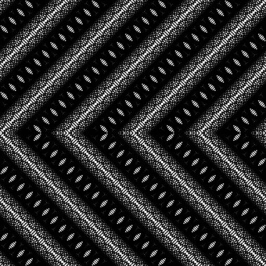 Kusursuz zigzag dekoratif desen tasarla. Soyut monokrom rendeleme arka planı. Vektör sanatı