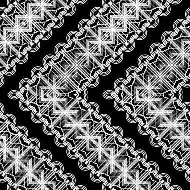 Kusursuz zigzag dekoratif desen tasarla. Soyut monokrom rendeleme arka planı. Vektör sanatı