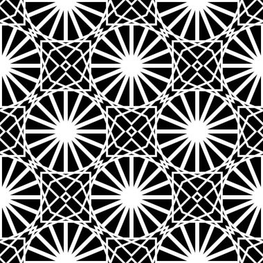 Dekoratif desenli tasarım. Soyut monokrom dantelli arka plan. Vektör sanatı