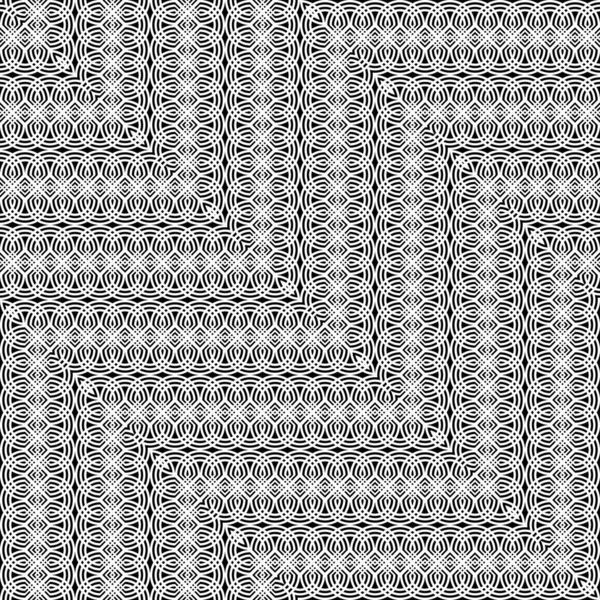 Entwerfen Sie Nahtlose Monochrome Zickzackmuster Abstrakter Geometrischer Hintergrund Vektorkunst — Stockvektor