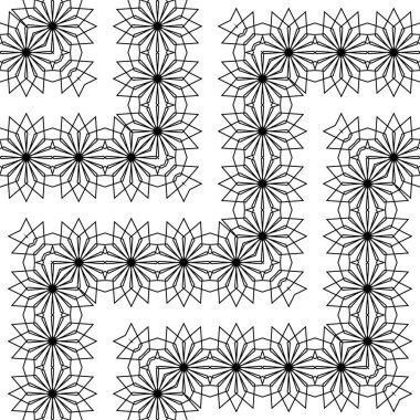 Kusursuz zigzag dekoratif desen tasarla. Soyut monokrom rendeleme arka planı. Vektör sanatı