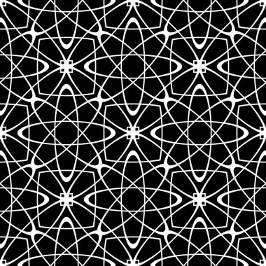 Dekoratif desenli tasarım. Soyut monokrom dantelli arka plan. Vektör sanatı