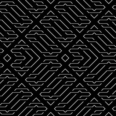 Kusursuz monokrom zigzag deseni tasarla. Soyut geometrik çizgili arka plan. Vektör sanatı