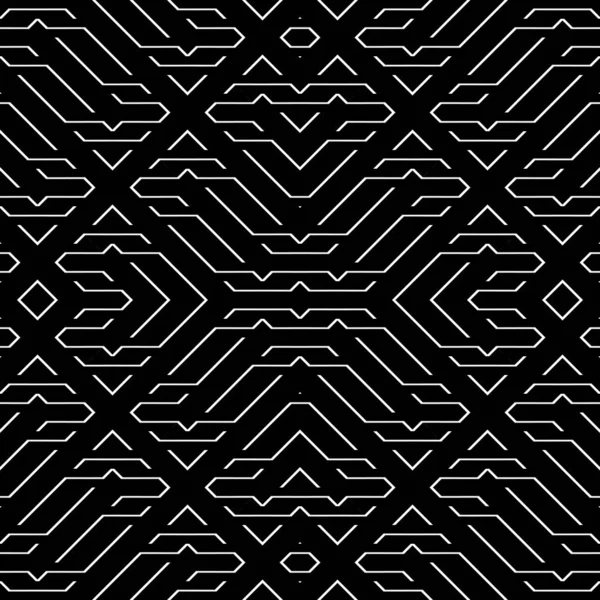 Entwerfen Sie Nahtlose Monochrome Muster Abstrakter Geometrischer Streifenhintergrund Vektorkunst — Stockvektor