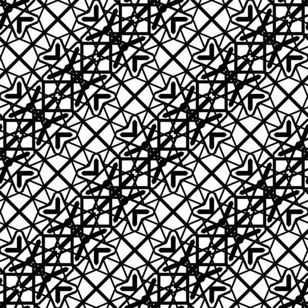 Design Motif Décoratif Sans Couture Fond Dentelle Monochrome Abstrait Art — Image vectorielle