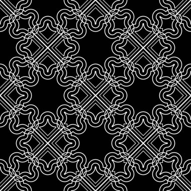 Dekoratif desenli tasarım. Soyut monokrom dantelli arka plan. Vektör sanatı