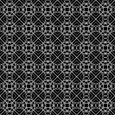 Dekoratif desenli tasarım. Soyut monokrom dantelli arka plan. Vektör sanatı