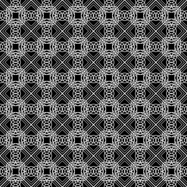 Dekoratif desenli tasarım. Soyut monokrom dantelli arka plan. Vektör sanatı