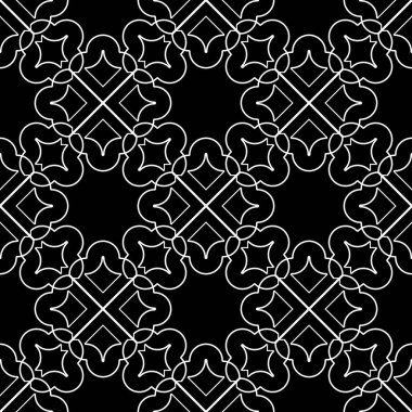 Dekoratif desenli tasarım. Soyut monokrom dantelli arka plan. Vektör sanatı