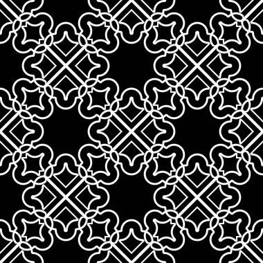 Dekoratif desenli tasarım. Soyut monokrom dantelli arka plan. Vektör sanatı