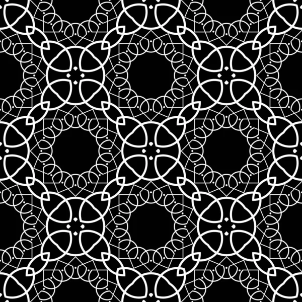 Dekoratif desenli tasarım. Soyut monokrom dantelli arka plan. Vektör sanatı