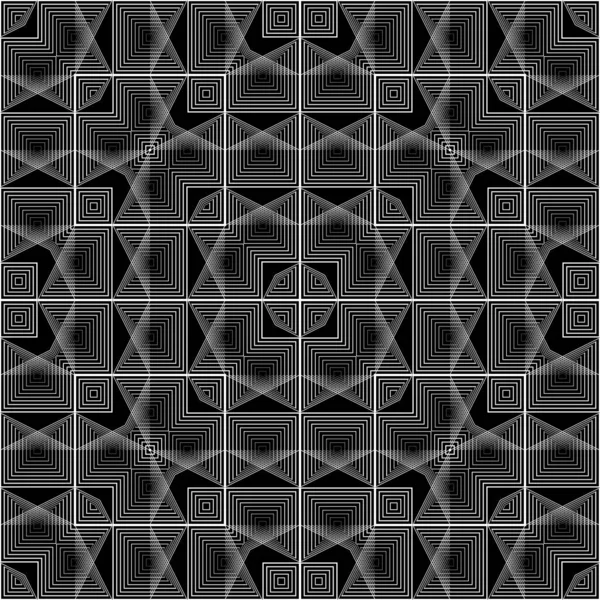 Entwerfen Sie Nahtlose Geometrische Muster Abstrakter Monochromer Spitzenhintergrund Vektorkunst — Stockvektor