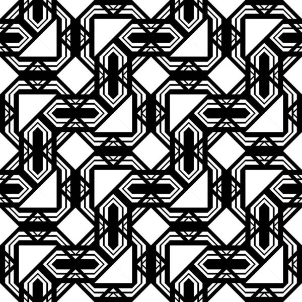 Design Seamless Monochrome Pattern Abstract Geometric Background Vector Art — Stock Vector