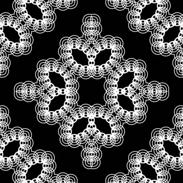 Diseño Sin Costuras Patrón Encaje Decorativo Fondo Monocromo Diamante Abstracto — Archivo Imágenes Vectoriales