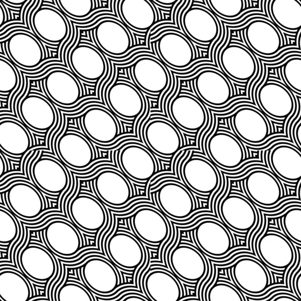 Design Seamless Geometric Pattern Abstract Monochrome Ellipse Background Vector Artv — Stock Vector