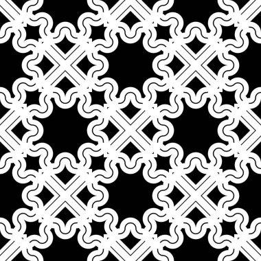 Dekoratif desenli tasarım. Soyut monokrom dantelli arka plan. Vektör sanatı