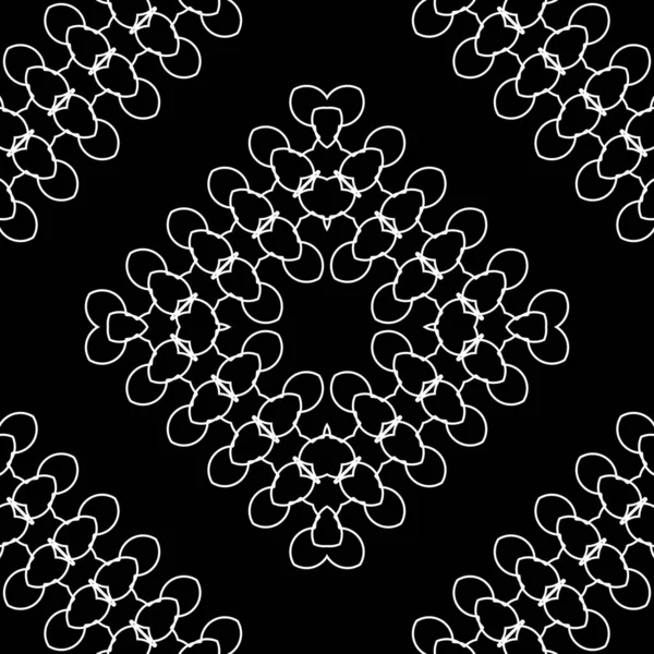 Дизайн Бесшовные Декоративные Кружева Узор Абстрактный Алмазный Монохромный Фон Векторное — стоковый вектор