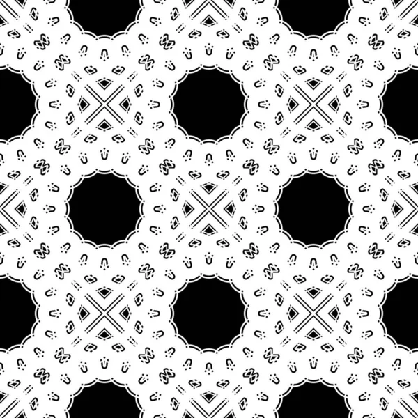 Design Seamless Decorative Pattern Abstract Monochrome Lacy Background Vector Art — Stock Vector