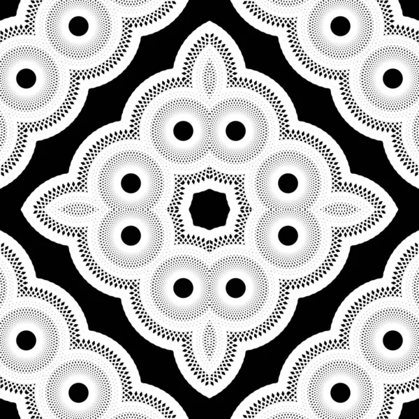 Design Seamless Decorative Lacy Pattern Abstract Diamond Monochrome Background Vector — Stock Vector