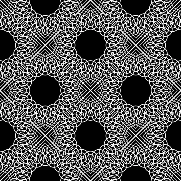 Ontwerp Naadloos Decoratief Patroon Abstracte Monochrome Kanten Achtergrond Vectorkunst — Stockvector