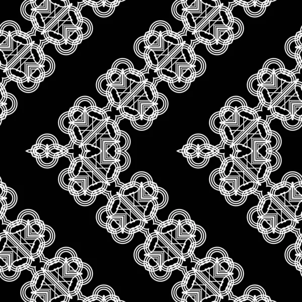 Diseño Sin Costuras Zigzag Patrón Decorativo Fondo Rejilla Monocromo Abstracto — Archivo Imágenes Vectoriales