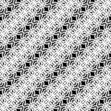 Dekoratif desenli tasarım. Soyut monokrom dantelli arka plan. Vektör sanatı