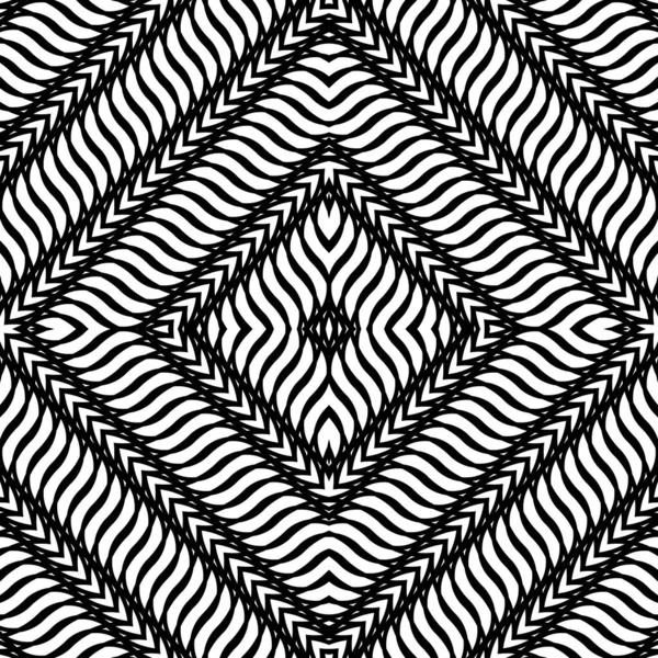 Diseño Sin Costuras Patrón Encaje Decorativo Fondo Geométrico Abstracto Monocromo — Archivo Imágenes Vectoriales