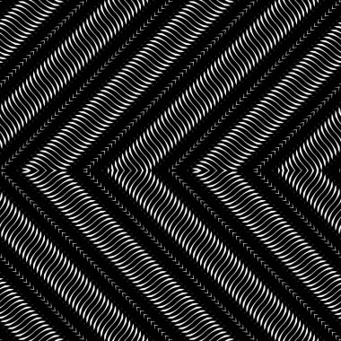 Kusursuz monokrom zigzag deseni tasarla. Soyut geometrik arkaplan. Vektör sanatı