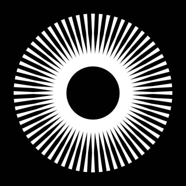 Tek renkli çember illüzyon arka planı tasarla. Soyut tasarım öğesi. Vektör sanatı illüstrasyonu