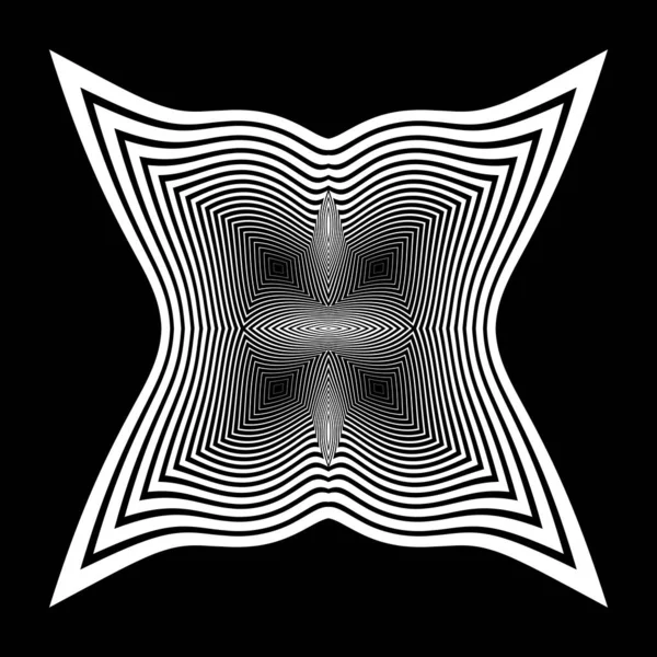 Design Monokrom Stripig Illusion Bakgrund Abstrakt Bakgrund Vektor Konst Illustration — Stock vektor